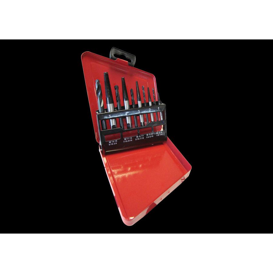 KING TONY Profi-Werkzeuge - Bohrerspitzen und Stehbolzenausdreher-Set - 10 tlg. 11310SQ