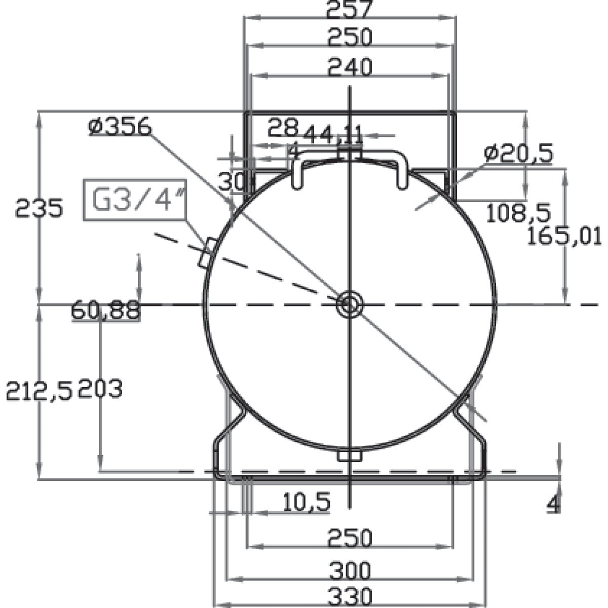 AIRCRAFT Druckluftbehälter M ACDB 100/10 H MK mit Konsole SM-2500103