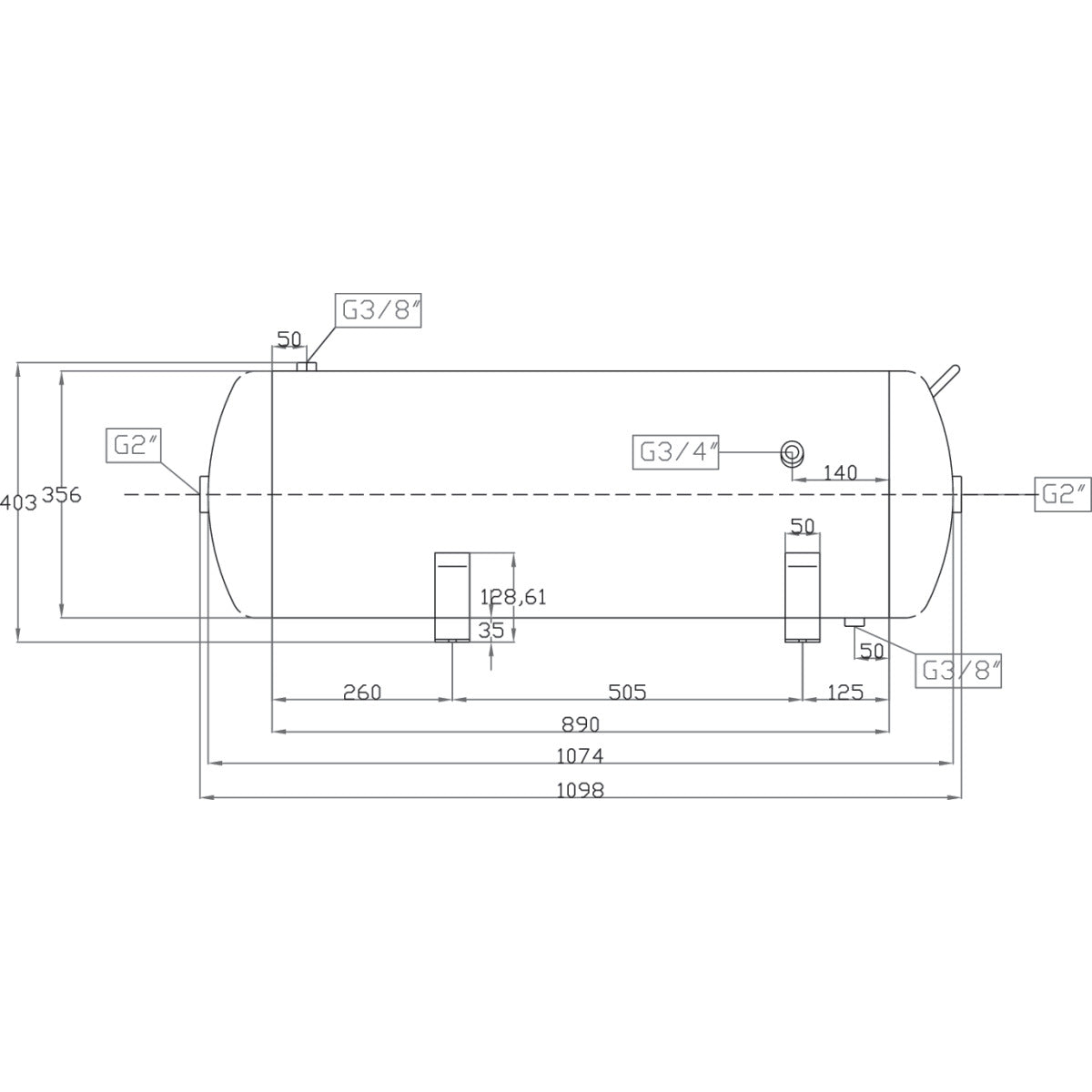 AIRCRAFT Druckluftbehälter ACDB 100/15 H OK AD 2000 SM-2500106_AD