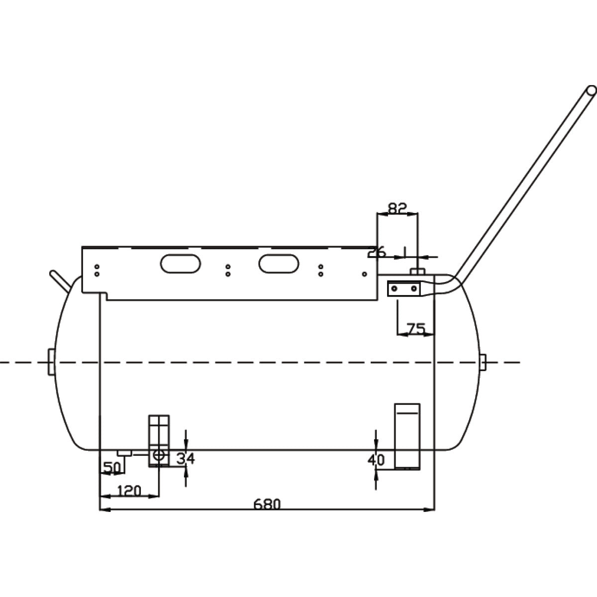 AIRCRAFT Druckluftbehälter ACDB 75/13 H MK mit Konsole SM-2500112