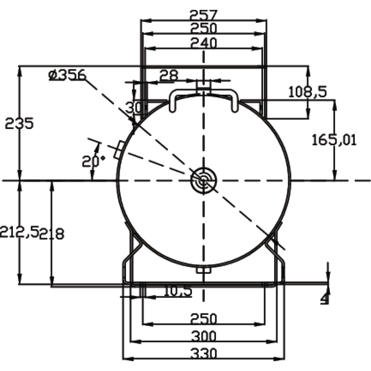 AIRCRAFT Druckluftbehälter ACDB 75/13 H MK mit Konsole SM-2500112
