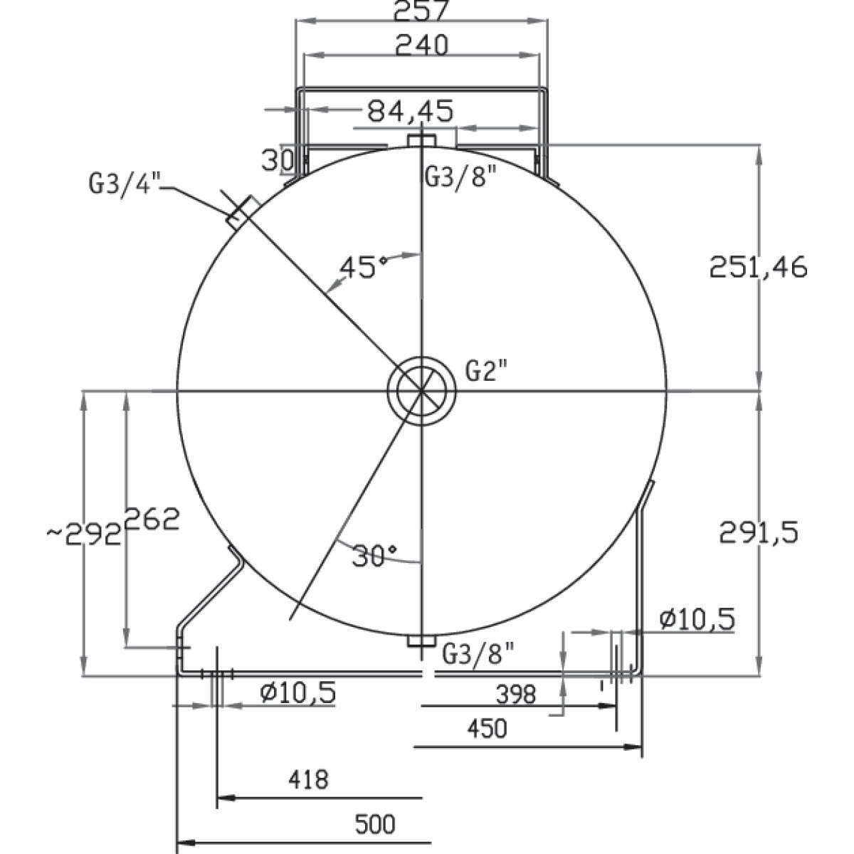 AIRCRAFT Druckluftbehälter ACDB 200/10 H verzinkt AD 2000 SM-2500203