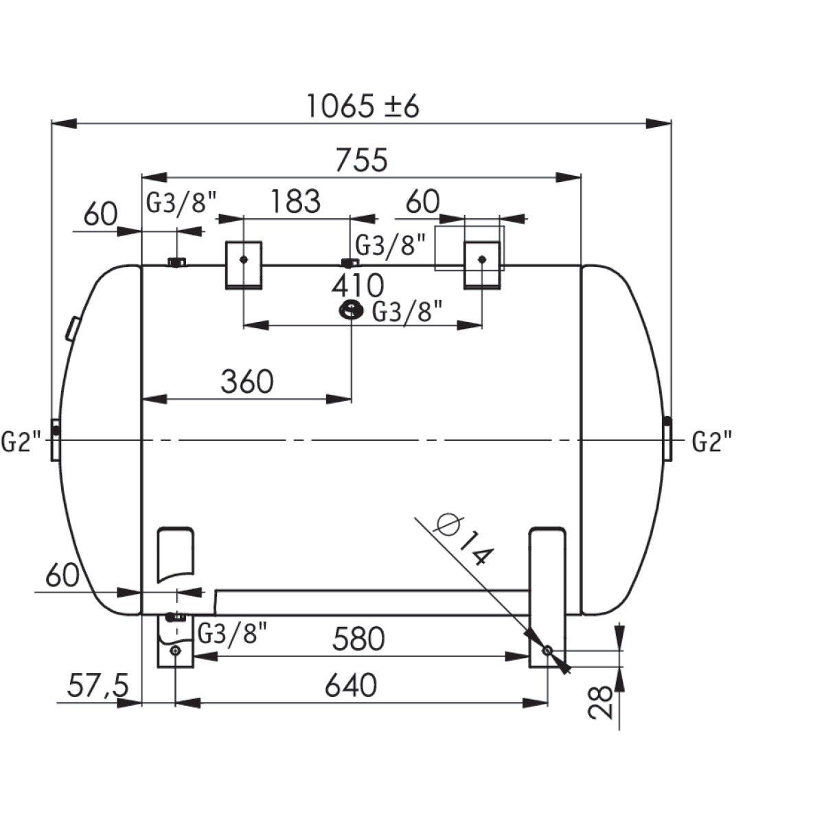 AIRCRAFT Druckluftbehälter ACDB 270/10 H verzinkt SM-2500269
