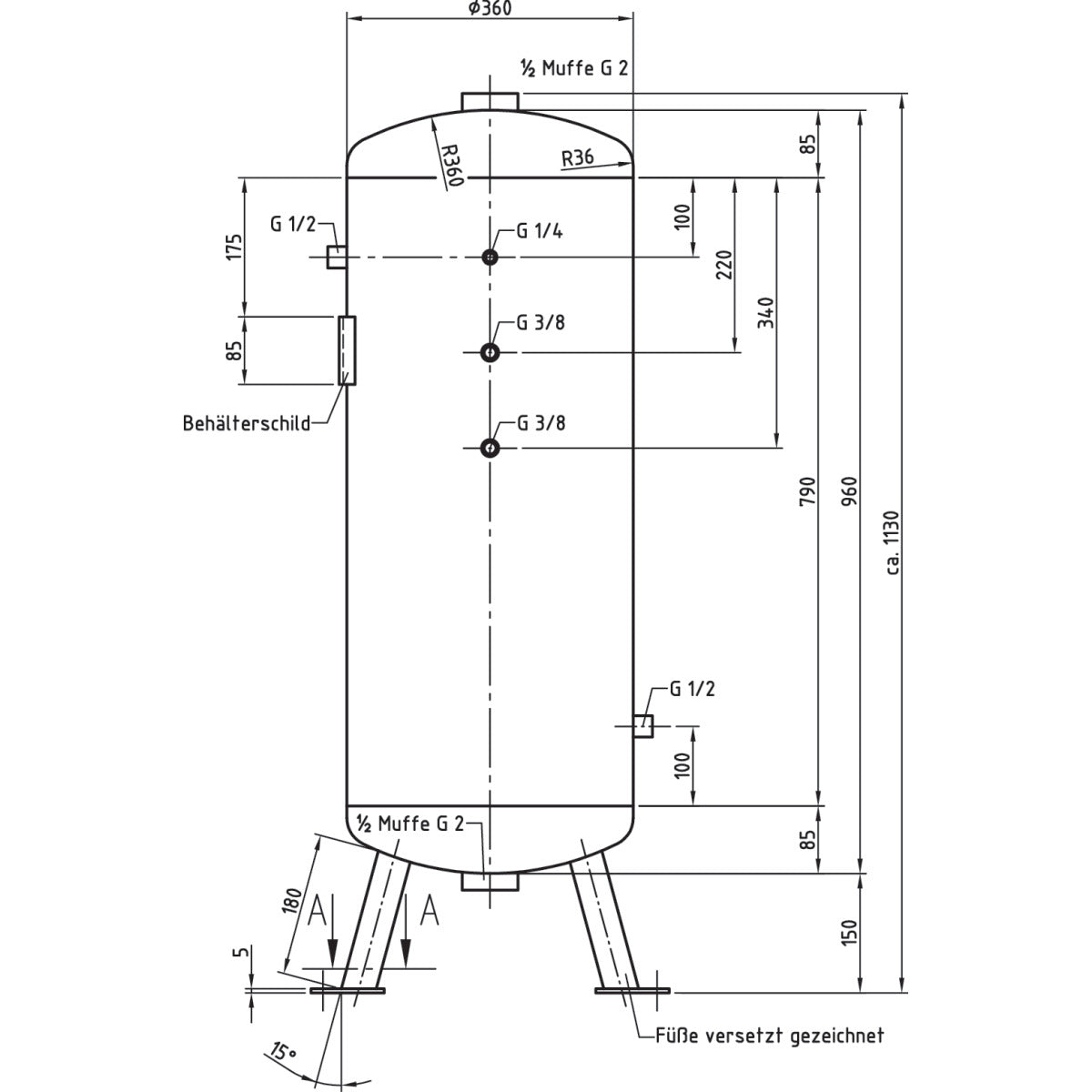 AIRCRAFT Druckluftbehälter DB VZ 90/11 V SM-2500620