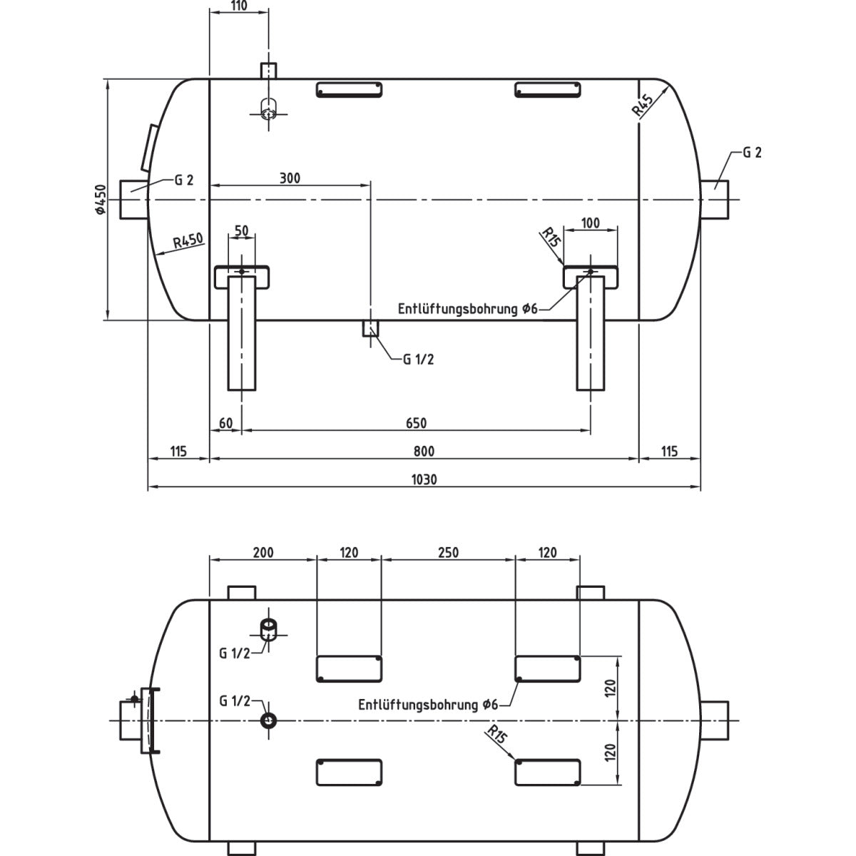 AIRCRAFT Druckluftbehälter DB VZ 150/11 H SM-2500624