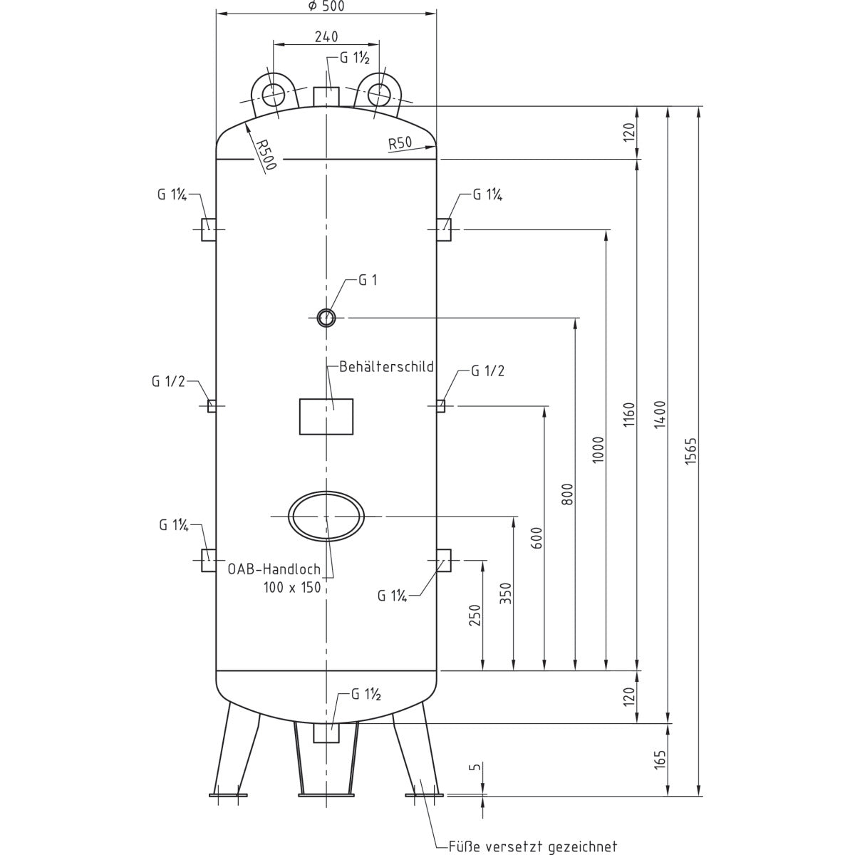 AIRCRAFT Druckluftbehälter DB VZ 250/11 V SM-2500625