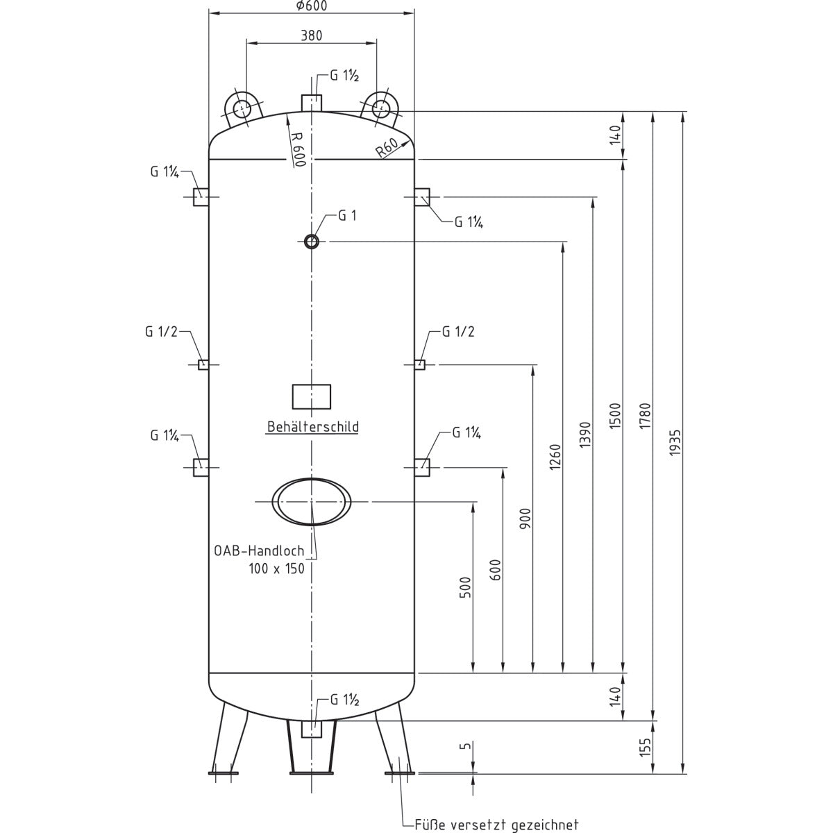 AIRCRAFT Druckluftbehälter DB VZ 500/11 V SM-2500650