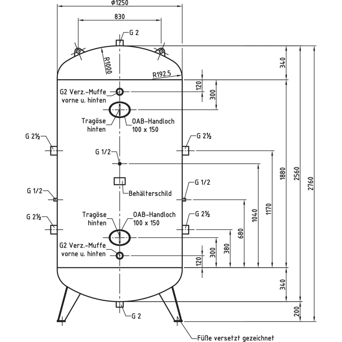 AIRCRAFT Druckluftbehälter DB VZ 3000/11 V SM-2500710