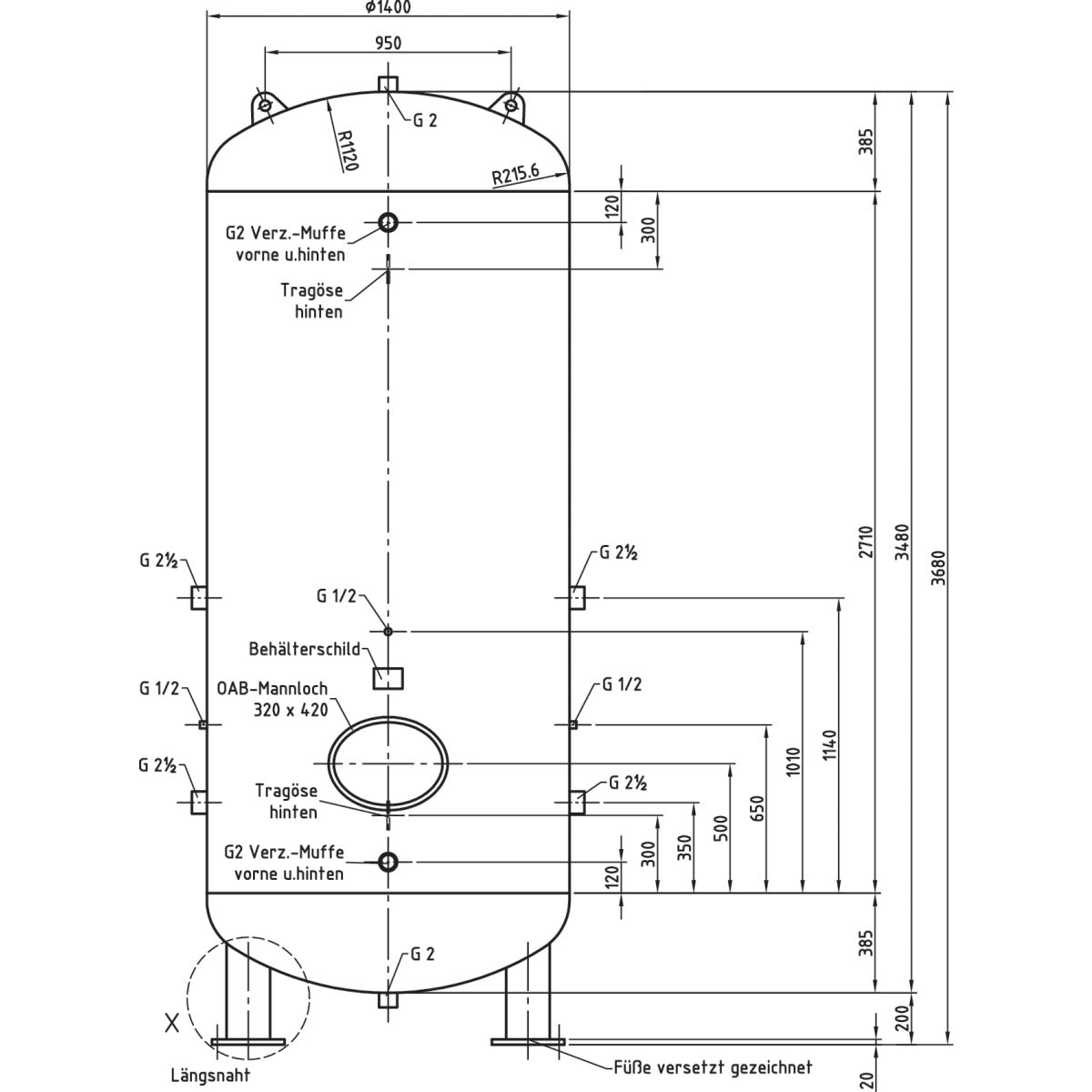 AIRCRAFT Druckluftbehälter DB VZ 5000/11 V SM-2500730