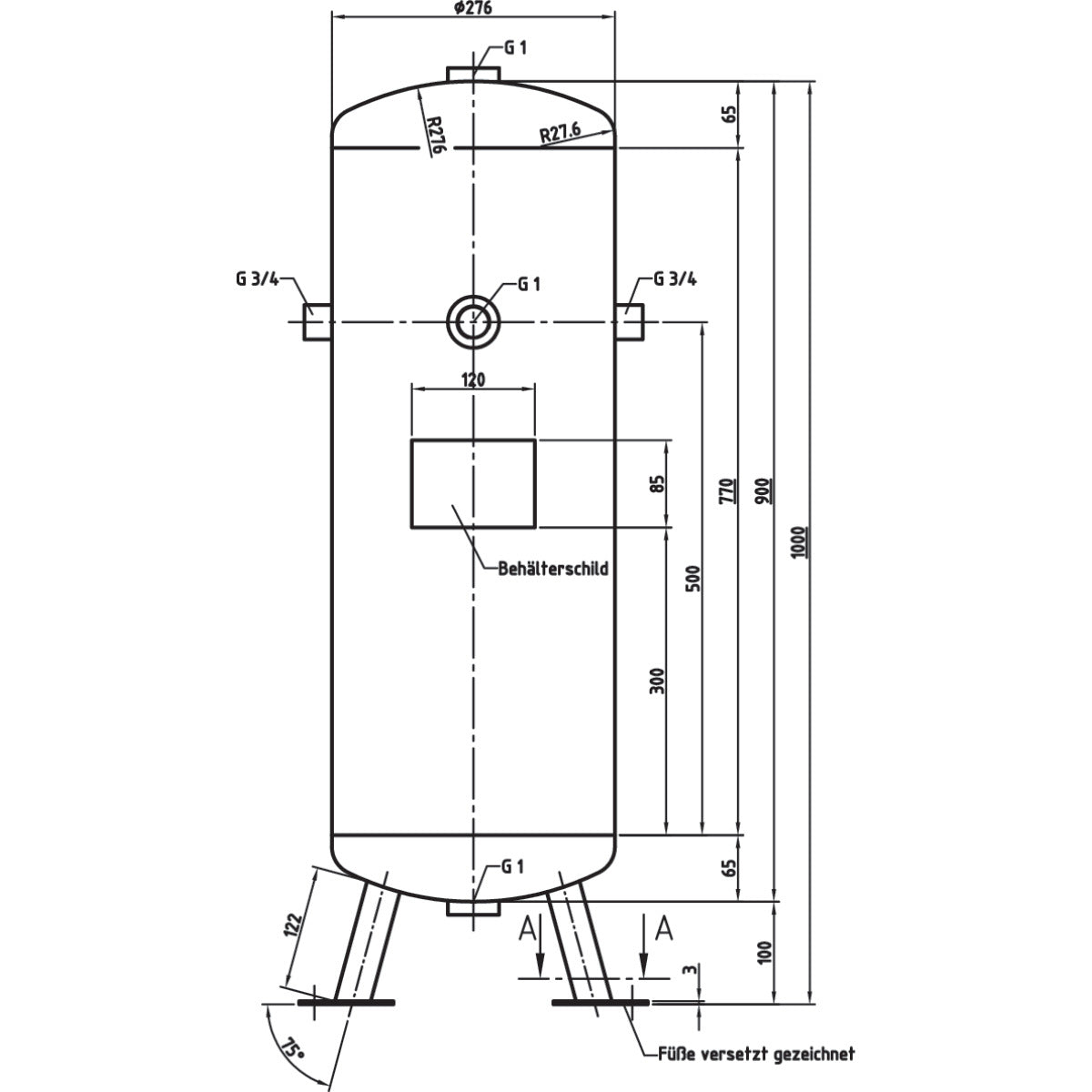 AIRCRAFT Druckluftbehälter DB VZ 50/16 V SM-2500818