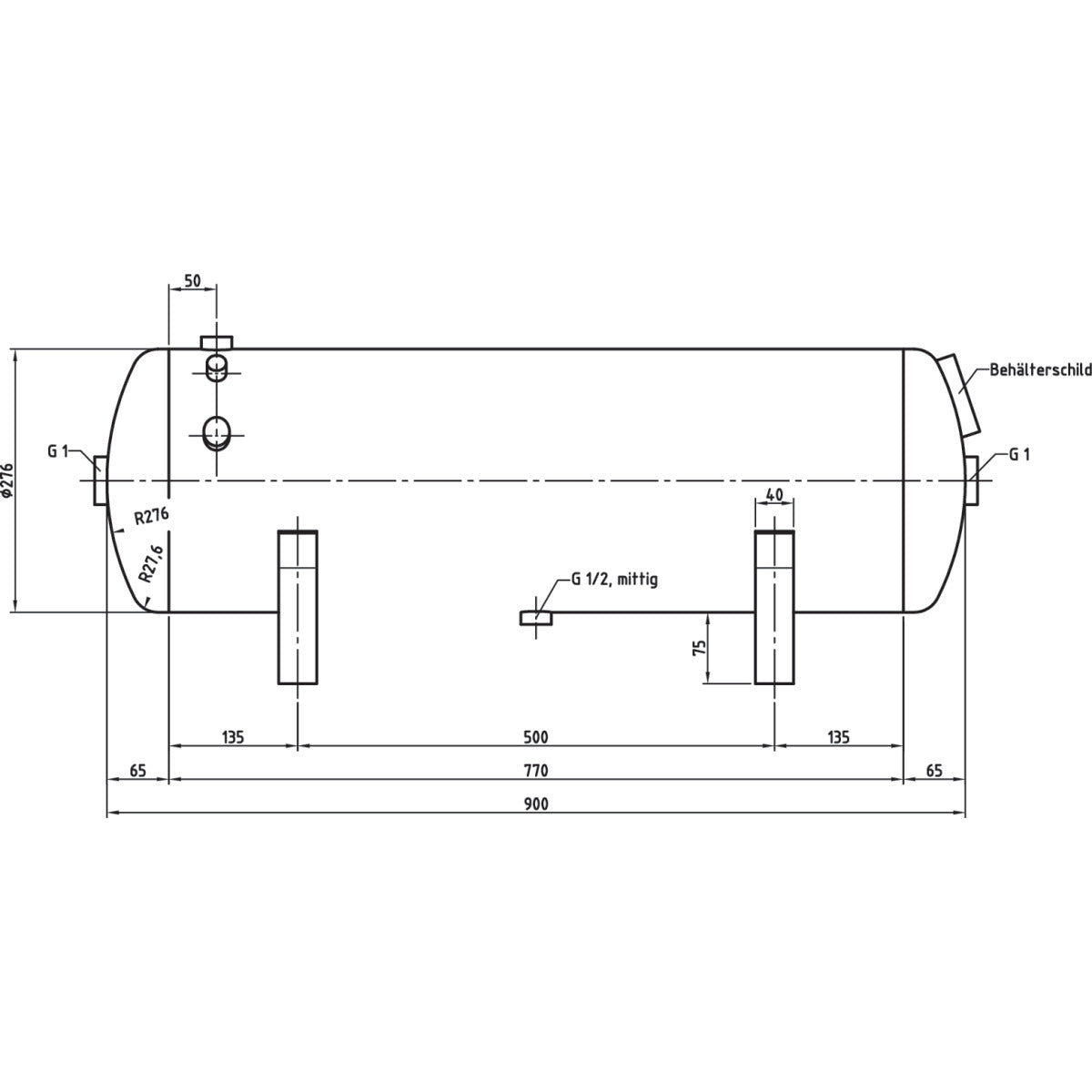 AIRCRAFT Druckluftbehälter DB VZ 50/16 H SM-2500819