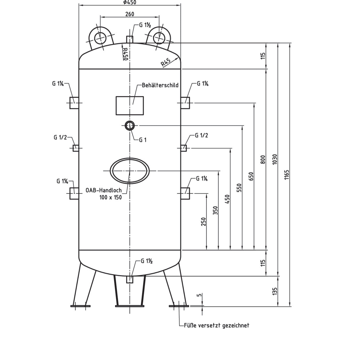AIRCRAFT Druckluftbehälter DB VZ 150/16 V SM-2500823