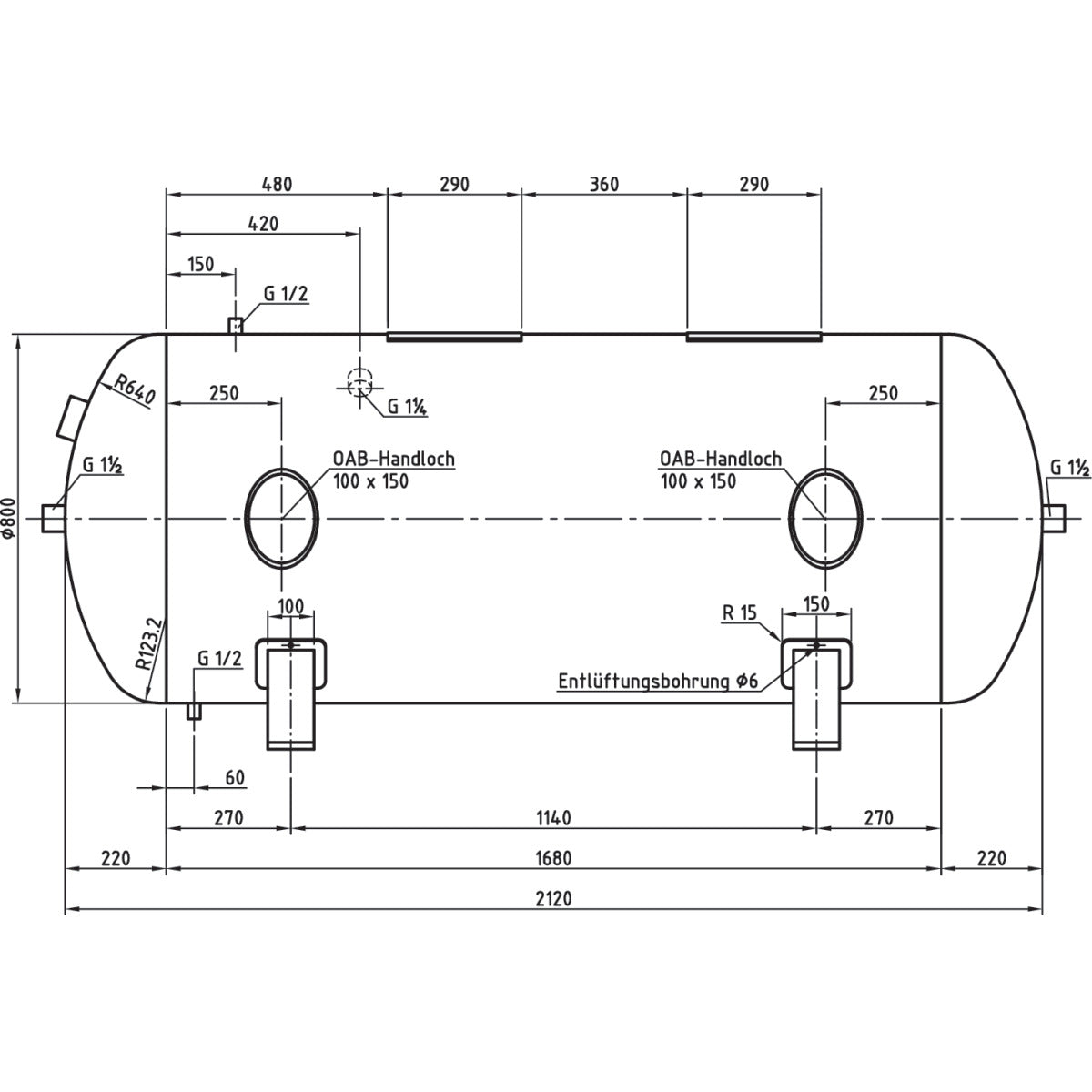 AIRCRAFT Druckluftbehälter DB VZ 1000/16 H SM-2500881