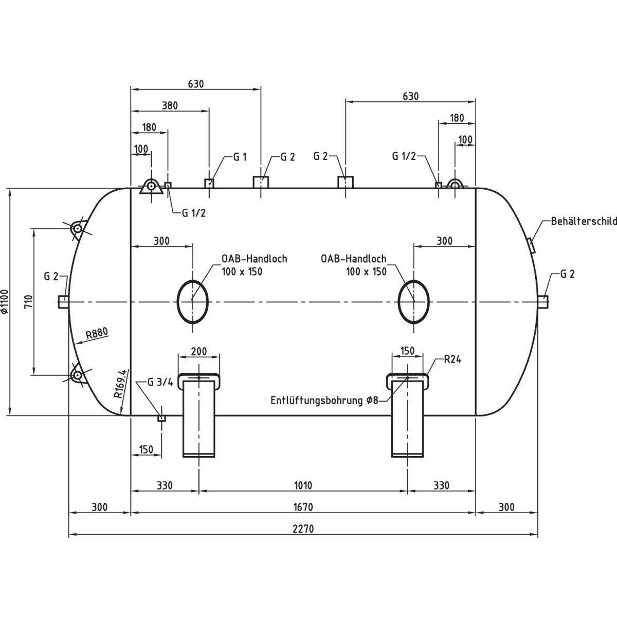 AIRCRAFT Druckluftbehälter DB VZ 2000/16 H SM-2500901