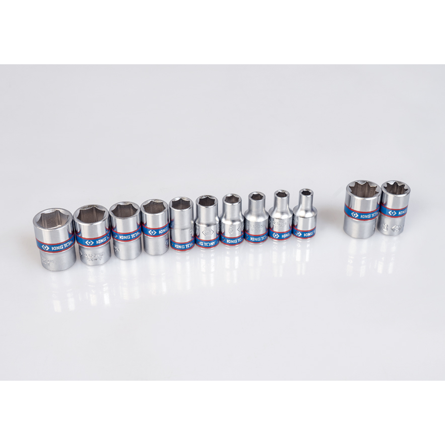 KING TONY Profi-Werkzeuge - 1/4" Steckschlüssel-Set, metrisch, mit Zubehör, Thermoform - 30 tlg. 2530CR02