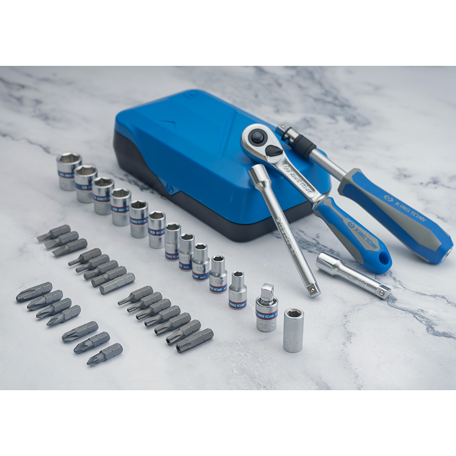 KING TONY Profi-Werkzeuge - 1/4" Steckschlüssel-Set - 39 tlg. 2539MR01AM