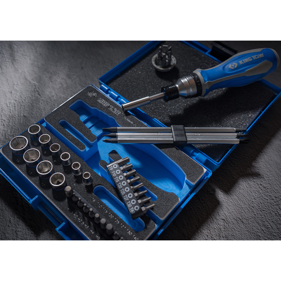 KING TONY Profi-Werkzeuge - Ratschen-Bit-Schraubendreher - 39TLG 2539MRV04