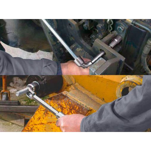 Kraftwerk PRO LINE Doppelsteckschlüssel mit Bohrung Aussen Sechskant, Pfeifenkopfschlüssel, 11 mm