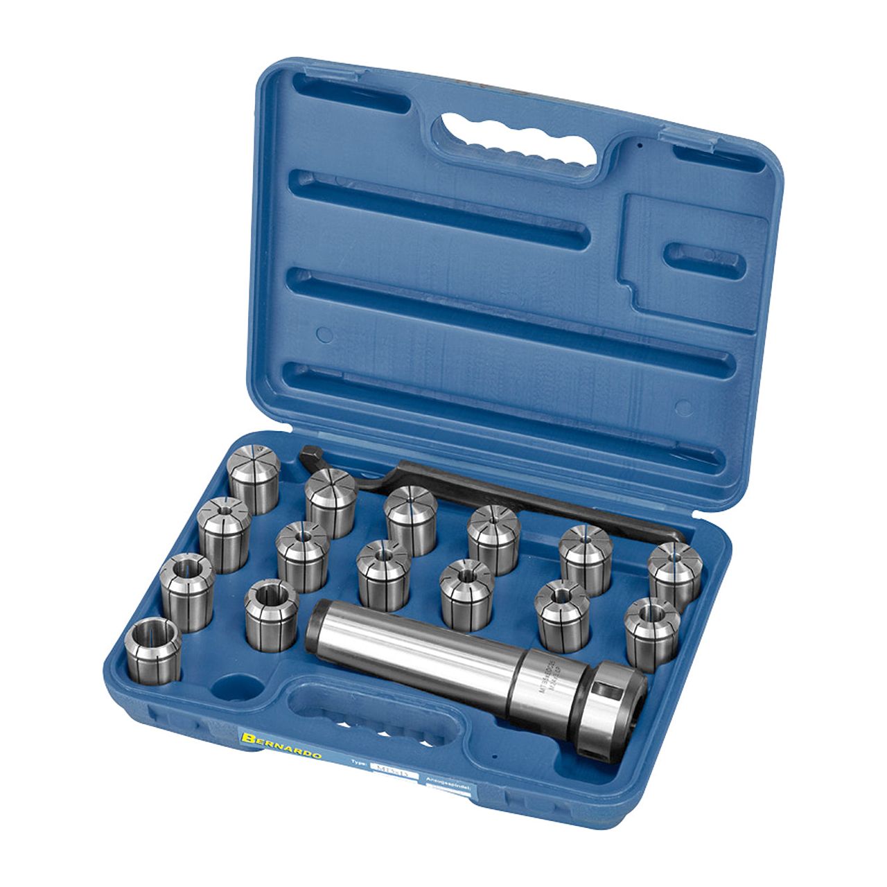 BERNARDO Spannmittel für Werkzeuge – Modell Fräser-Spannzangenfutter-Set ER 40 | MK 5 | 3 - 25 mm | 16-tlg.