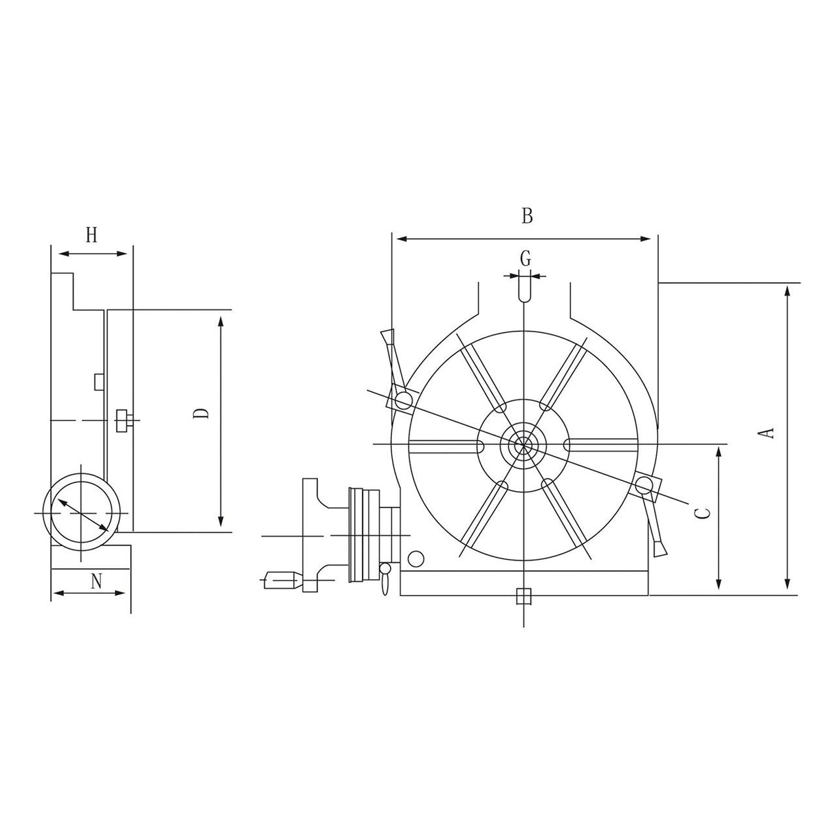 BERNARDO Rundtische / Schwenktische / Kreuztische – Modell Horizontal- und Vertikalrundtisch HV 6