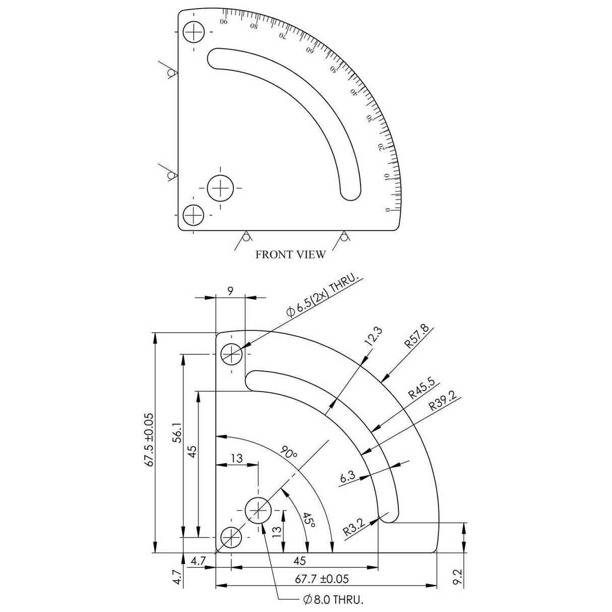 BERNARDO Rundtische / Schwenktische / Kreuztische – Modell Schwenkbarer Winkeltisch SW