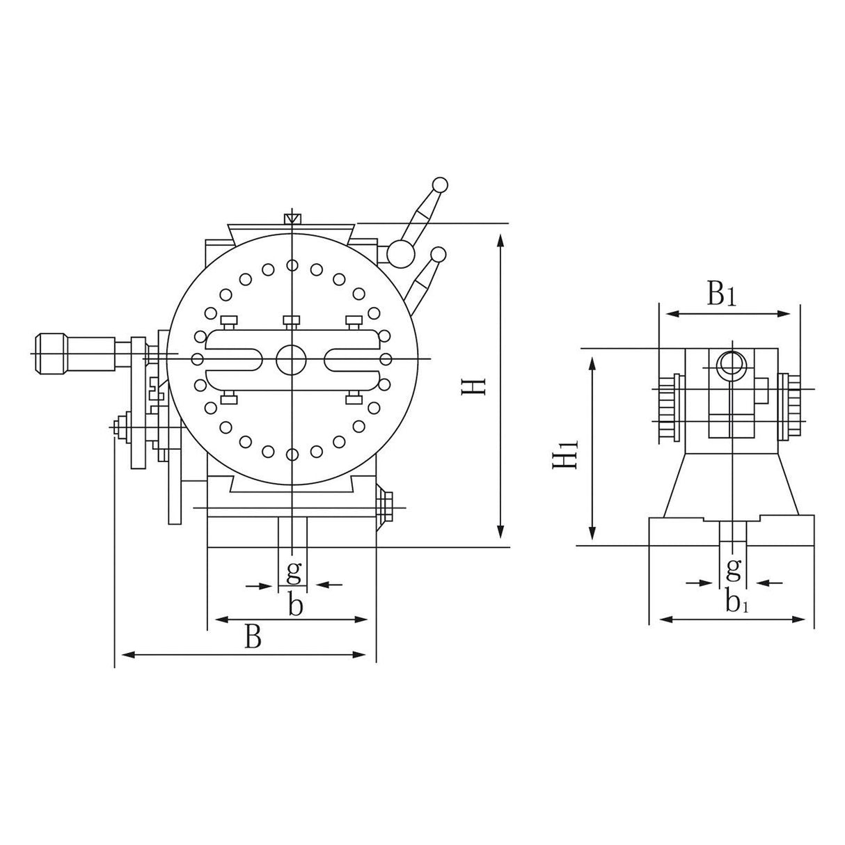 BERNARDO Rundtische / Schwenktische / Kreuztische – Modell Halbuniversal-Teilkopf BS-1