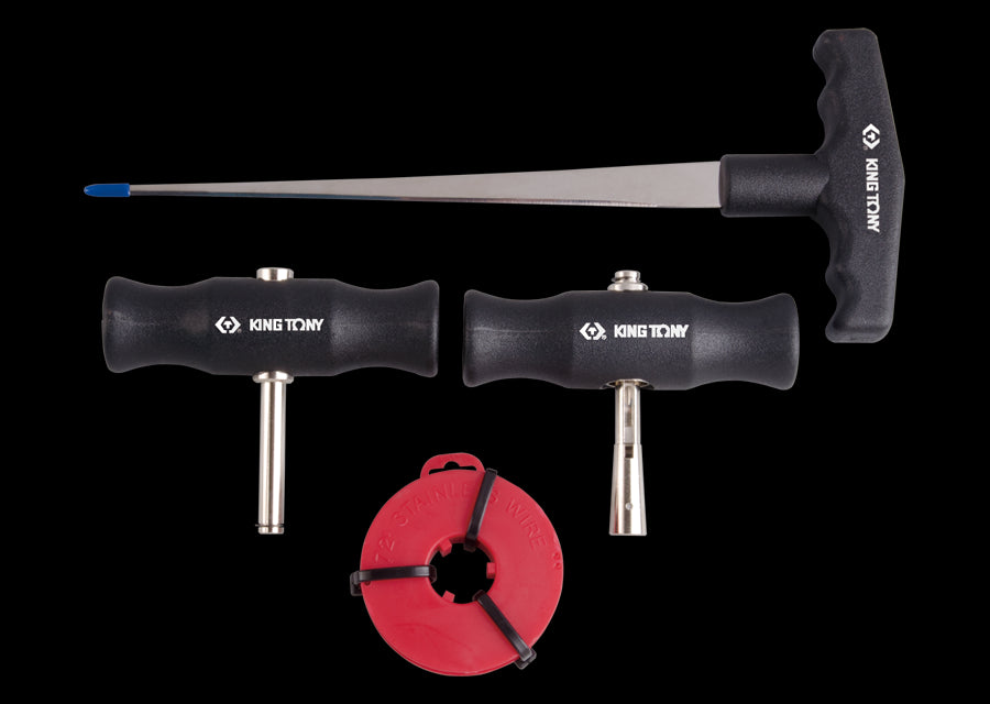 KING TONY Profi-Werkzeuge - Werkzeug-Set zum Ausbau der Windschutzscheibe - 4 tlg. 9CW01