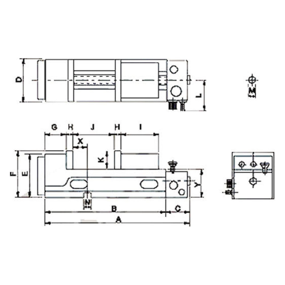 BERNARDO Schraubstöcke – Modell Pneumatik-Schraubstock PQV 200 V