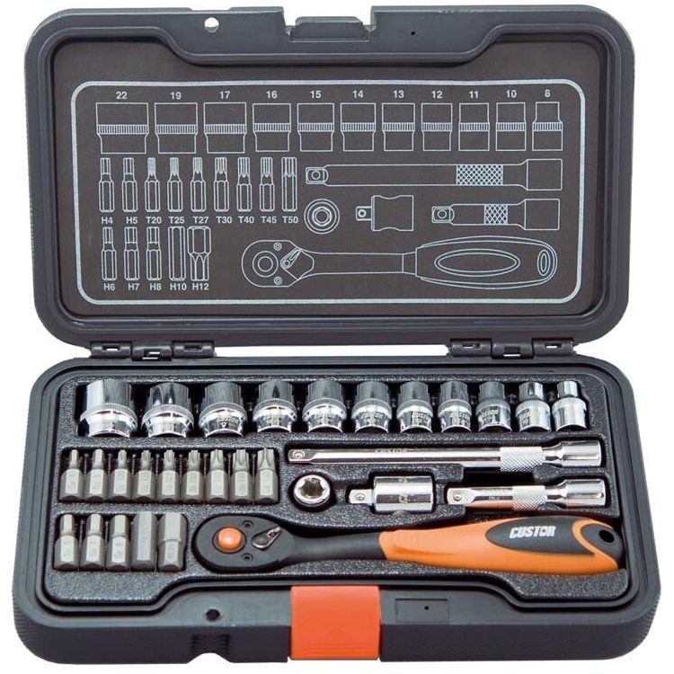 Custor 3/8" Steckschlüssel-Satz, 30 Stück CTK03030K