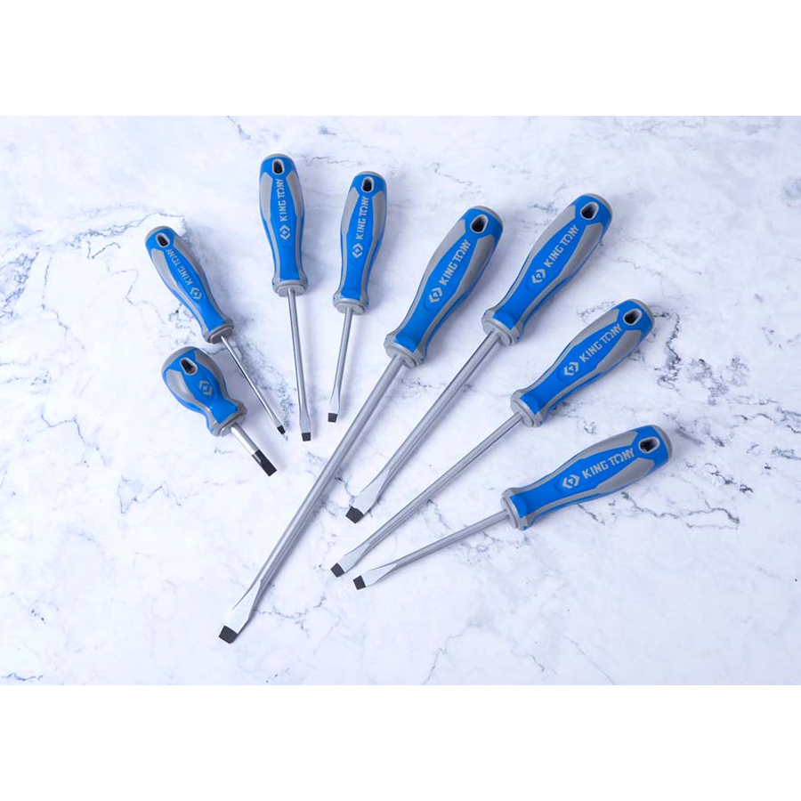 KING TONY Profi-Werkzeuge - Schlitz-Schraubendreher-Set - 8 tlg. 30118MR
