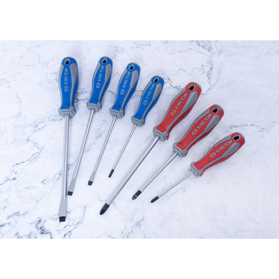 KING TONY Profi-Werkzeuge - Schlitz- und PHILLIPS®-Schraubendreher-Set - 7 tlg. 30127MR