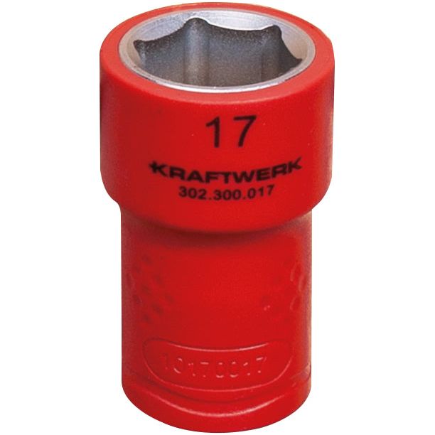 Kraftwerk 3/8" VDE Elektriker Steckschlüsseleinsatz Aussen Sechskant 17 mm