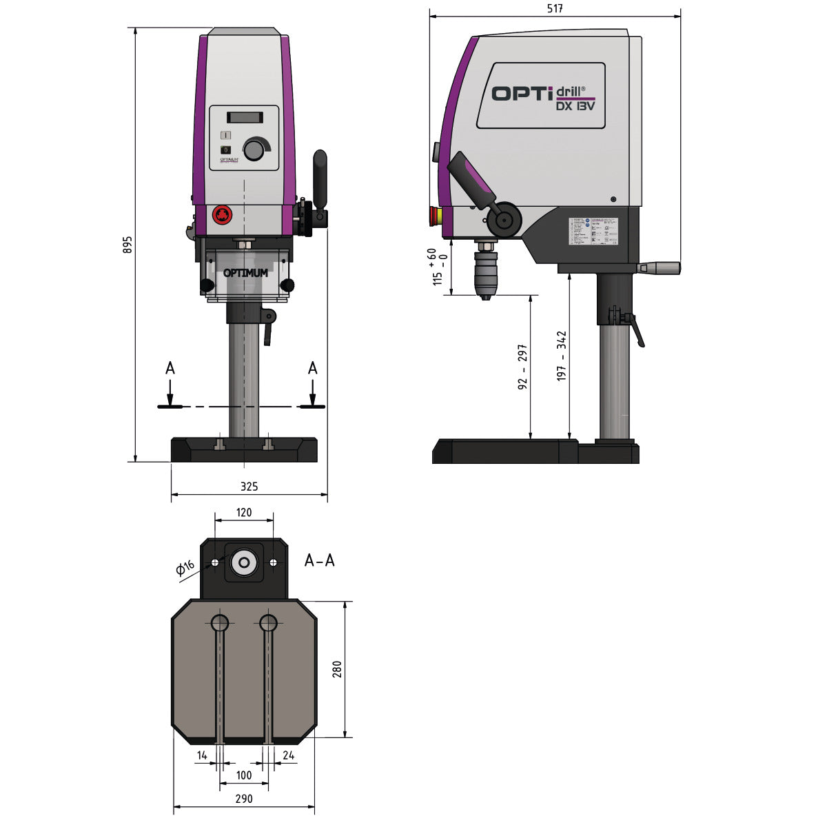 Optimum Tischbohrmaschine OPTIdrill DX 13V - SM-3020150