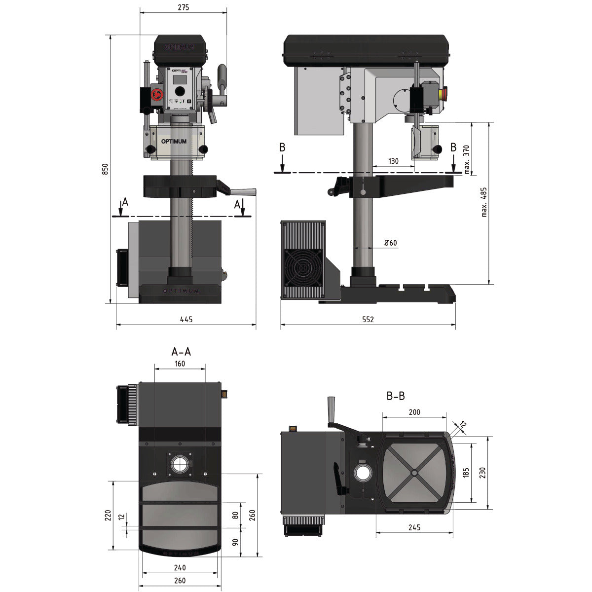 Optimum Tischbohrmaschine OPTIdrill DH 18V - SM-3020220