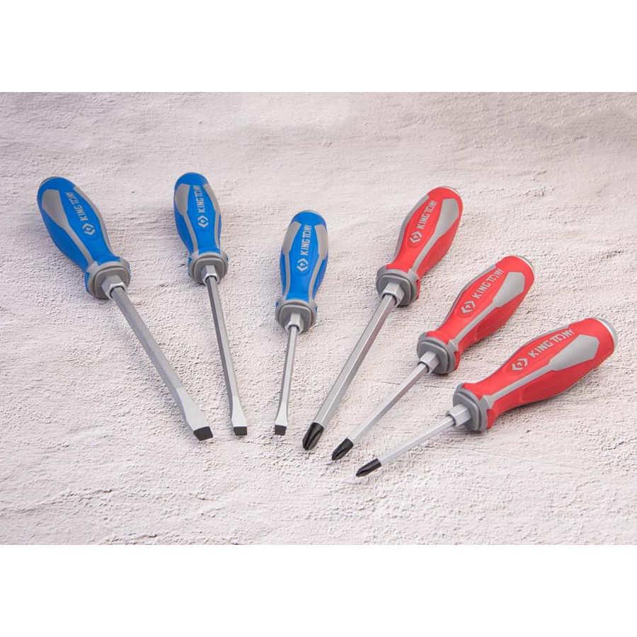 KING TONY Profi-Werkzeuge - Schlitz- und PHILLIPS®-Schraubendreherset, Heavy Duty - 6 tlg. 30206MR