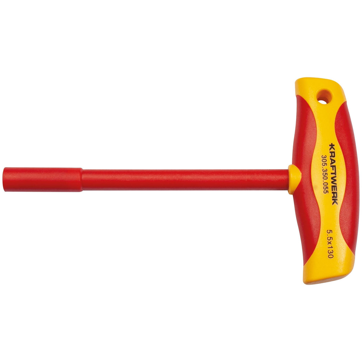 Kraftwerk VDE Elektriker Steckschlüssel mit T-Griff Aussen Sechskant 5,5 mm