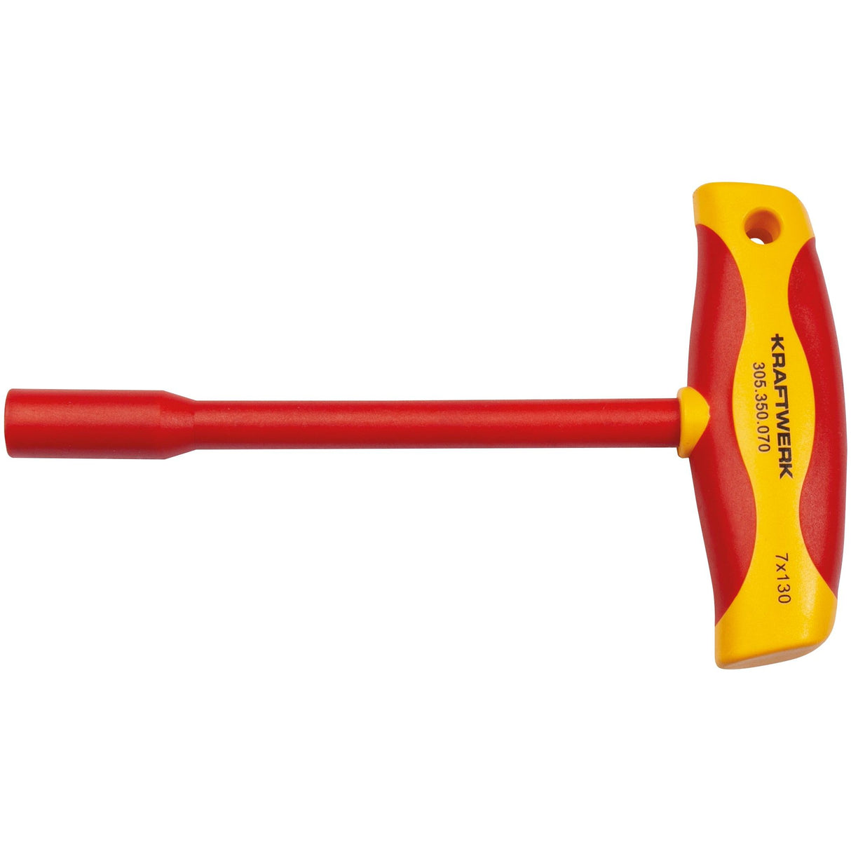 Kraftwerk VDE Elektriker Steckschlüssel mit T-Griff Aussen Sechskant 7 mm