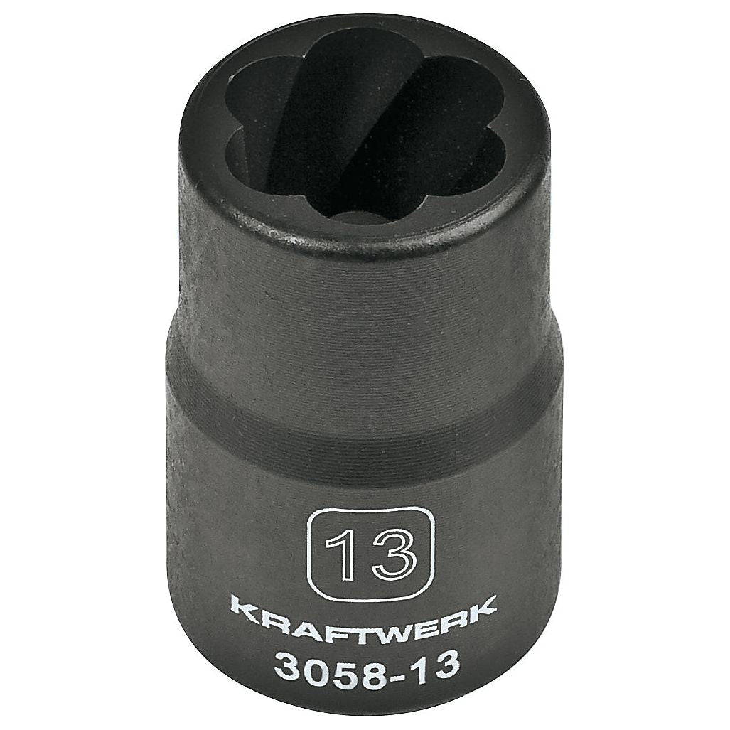 Kraftwerk PRO LINE 1/2" Spiralnutenausdreher, Ausdreh-Steckschlüsseleinsatz 13 mm