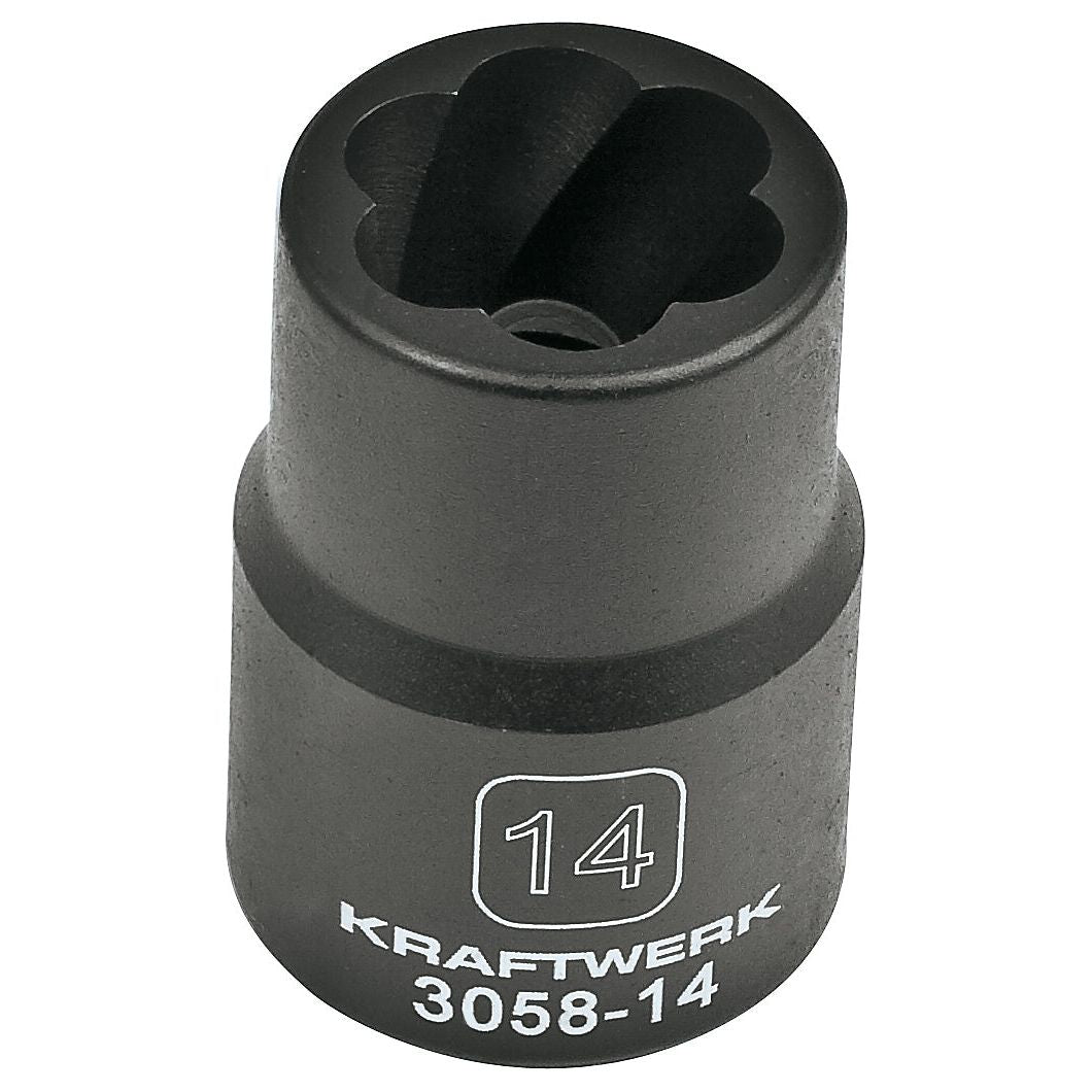 Kraftwerk PRO LINE 1/2" Spiralnutenausdreher, Ausdreh-Steckschlüsseleinsatz 14 mm