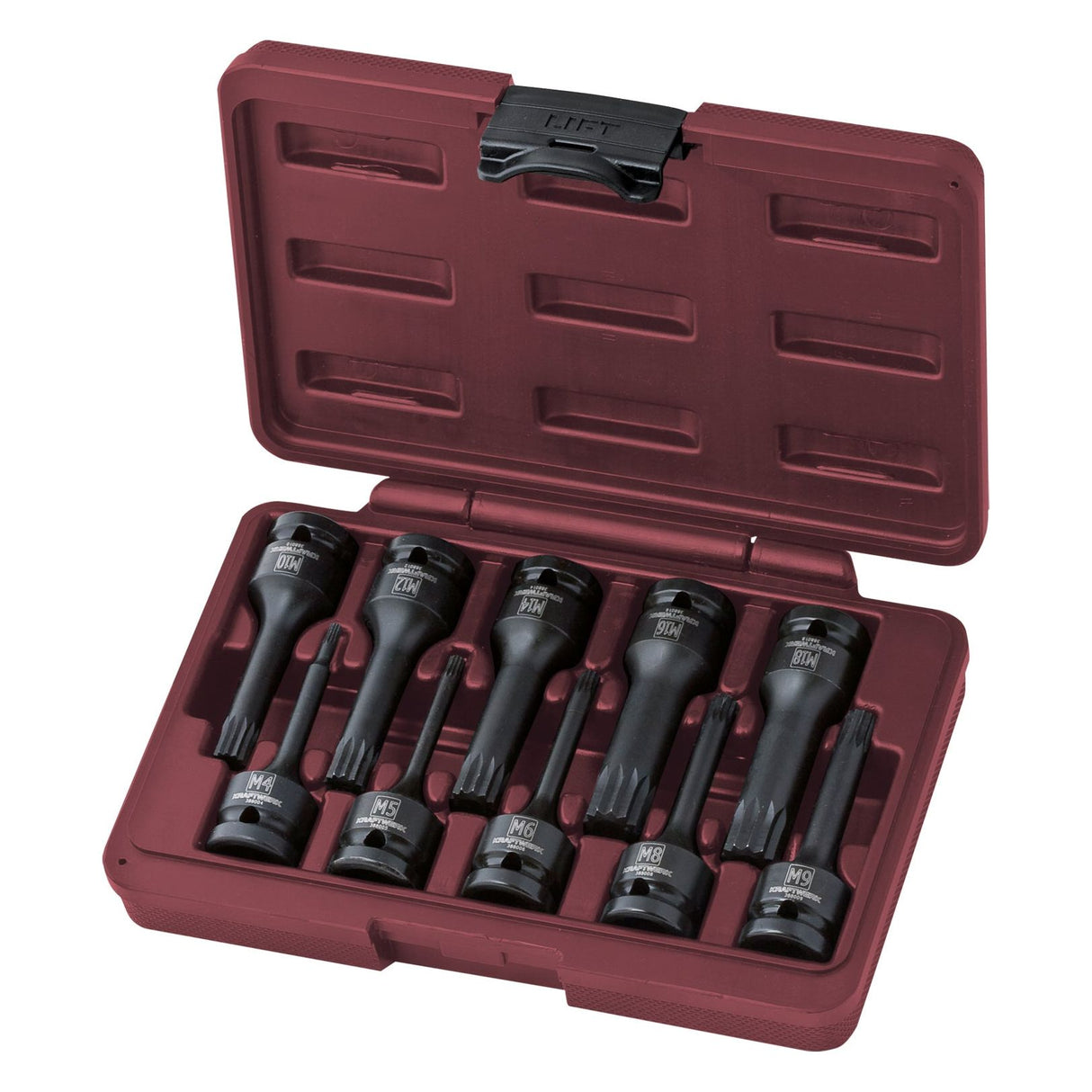 Kraftwerk XZN-Schlag-Steckschlüssel-Satz, lange Ausführung, 10-tlg