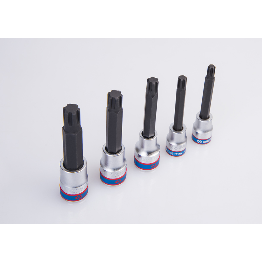 KING TONY Profi-Werkzeuge - 3/8"+ 1/2" RIBE Steckschlüssel-Set, Steckleiste - 5 tlg. 3105PR