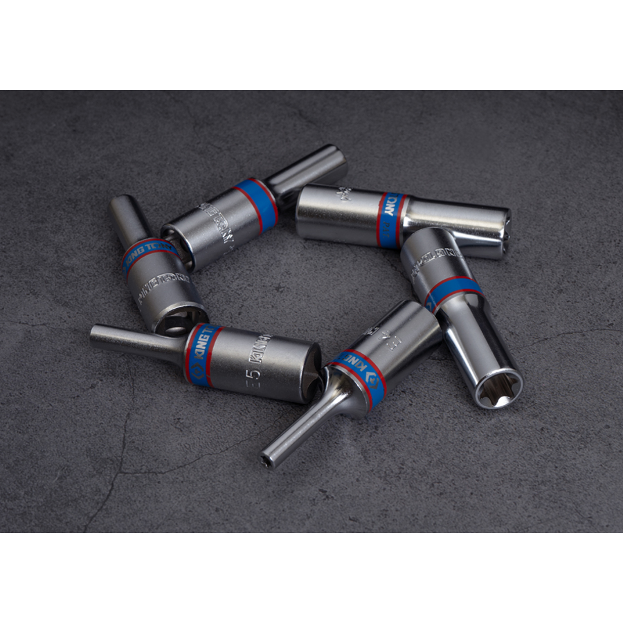 KING TONY Profi-Werkzeuge - 3/8" TORX® Steckschlüssel-Set, Steckleiste - 6 tlg. 3116PR