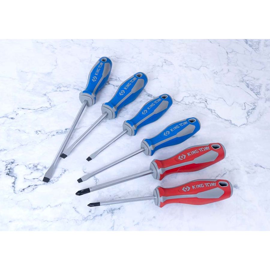 KING TONY Profi-Werkzeuge - Schlitz- und PHILLIPS®-Schraubendreher-Set - 6 tlg. 31216MR