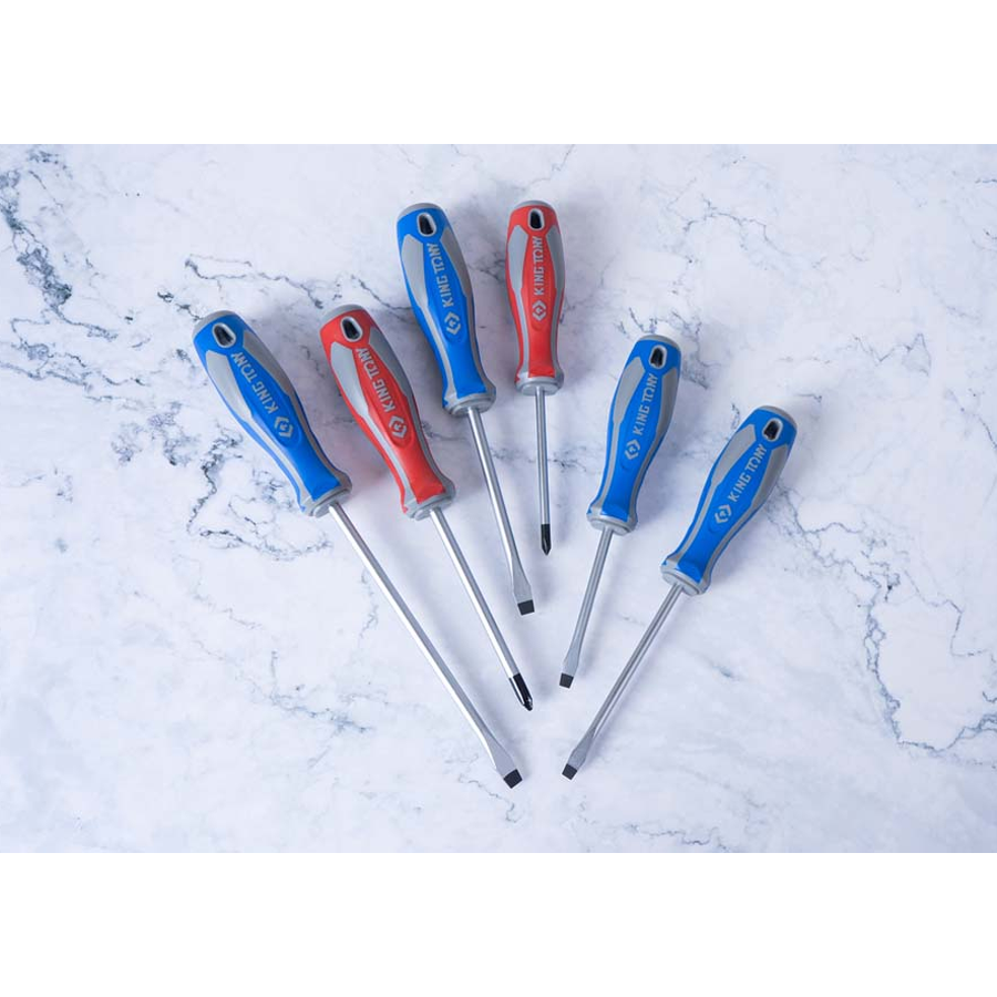 KING TONY Profi-Werkzeuge - Schlitz- und PHILLIPS®-Schraubendreher-Set - 6 tlg. 31216MR