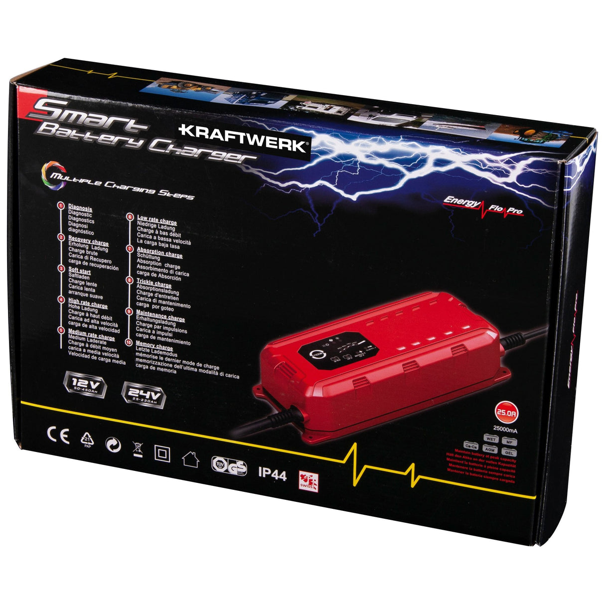 Kraftwerk Smart-Batterie-Ladegerät 12/24 V 25 A