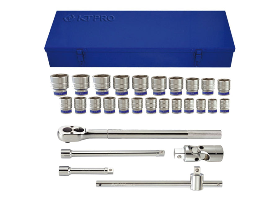 KING TONY Profi-Werkzeuge - 3/4" Steckschlüssel-Set, metrisch, mit Zubehör - 28 tlg. A6502MR