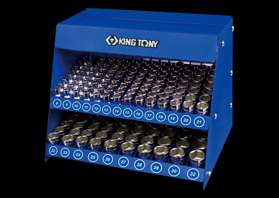 KING TONY Profi-Werkzeuge - 1/2" Verkaufsdisplay 6-Kant Steckschlüssel - 172 tlg. 4572MR
