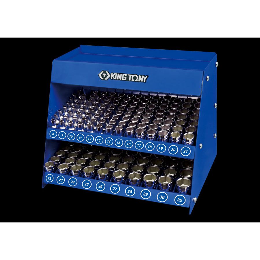 KING TONY Profi-Werkzeuge - 1/2" Verkaufsdisplay 6-Kant Steckschlüssel - 172 tlg. 4572MR