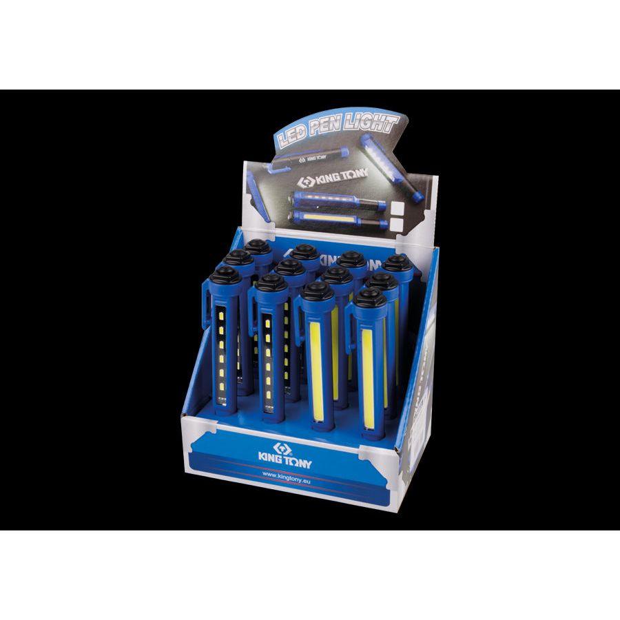 KING TONY Profi-Werkzeuge - Verkaufsdisplay stiftformige LED-Taschenlampen - 12 tlg. 79830CQ