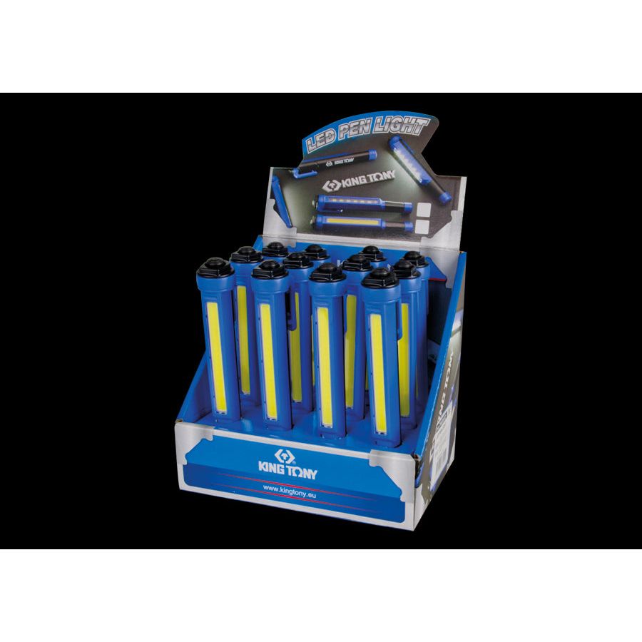 KING TONY Profi-Werkzeuge - Verkaufsdisplay stiftformige LED-Taschenlampen - 12 tlg. 79832S